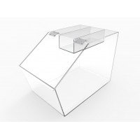 Fixturedisplays 5-Sided 11.5x11.5x30 Clear Pedestal Acrylic Box Plexiglass Raffle Ticket Box Lucite Pedestal Dump Bin, Donation Bin New Knock Down