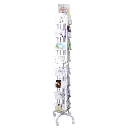 Wall Mounted Greeting Post Card Christmas Holiday Card Holders 11608-WHITE-TRIPLE FixtureDisplays Up to 6.25 Wide 12-Pocket Adjustable Display Rack
