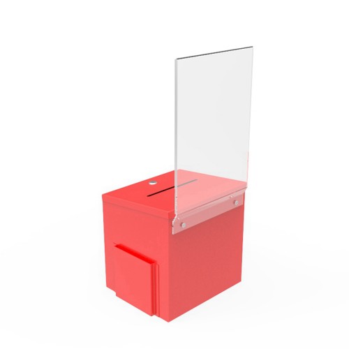 FixtureDisplays 15W x 13H x 3.7D,Suggestion Box,Donation Box,Mail Box,with Clear Acrylic Sign Holder 102706 BLK 102706 BLK 