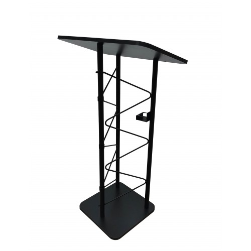 FixtureDisplays Truss Metal and Wood Podium Pulpit Lectern Church School Restaurant Reception with Cup Holder 11566