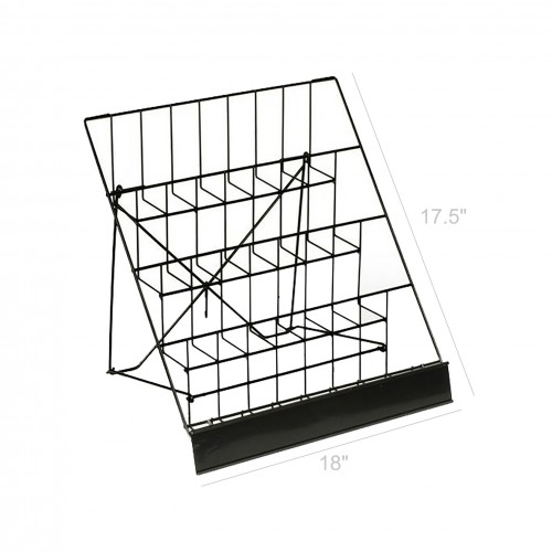 4 Tier Wire Book Magazine Counter E8B Card Rack Display Stand in Black 