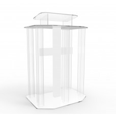 FixtureDisplays® Podium acrylique en plexiglas Pupitre d'église transparent  1803-311-NEW 