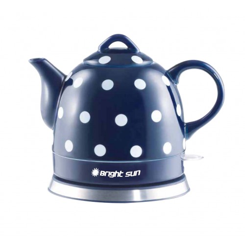 FixtureDisplays® Teapot Ceramic Electric Kettle Warm Plate, Blue Polka Dot  Decor, Gift, New,13582