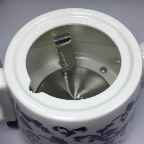 FixtureDisplays® Teapot Ceramic Electric Kettle Warm Plate, Blue
