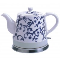 Bella, Kitchen, Bella Electric Ceramic Kettle Tea Pot White Blue Aqua  Polka Dot 8l