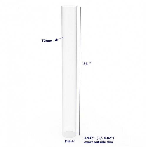 205mm Wall Thickness 15140-8-NPF! 5/64 75mm Long Diameter x 8 FixtureDisplays Clear Acrylic Tube 3 2mm 