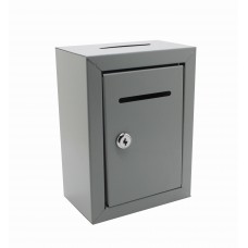 Ballot Box Collection Box Ticket Box W/Header Secure Donation Box FixtureDisplays Classic Metal Box Easy Wall Mount or Counter Top Use 16769-NPF 
