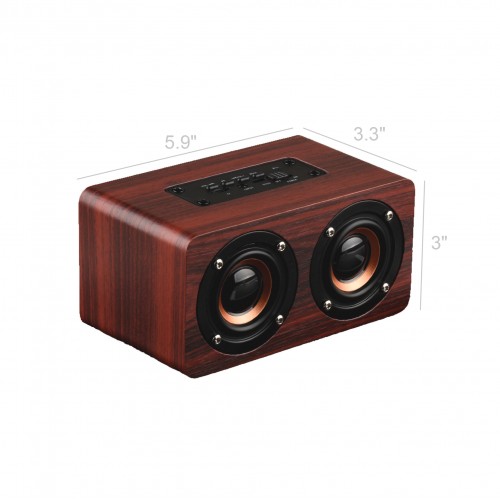 FixtureDisplays 10W Bluetooth Speaker with Super Bass Loud Fiber Wood Board Home Audio Wireless Speakers Subwoofer 16901-NPF!