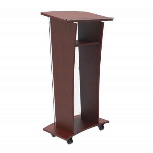 Lectern Pulpit FixtureDisplays Podium Assembly Required 11909! 3 Tier Construction Wood Base w/Clear Ghost Acrylic 