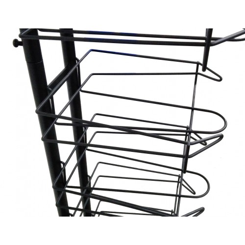 12-tier Hat Rack Tower with Black Wood Base 80"H x 10"W x 6"D 