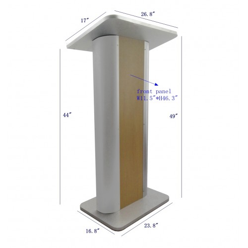 Fixturedisplays 49 Maple Melamine Podium Pulpit Lectern With Curved Brushed Stainless Steel Sides 19629
