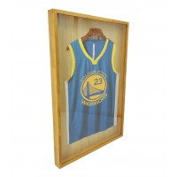 FixtureDisplays® Golden Oak Finish Shadow Box Jersey Display case 100011