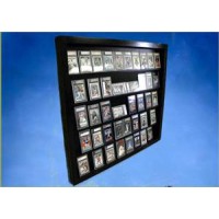 FixtureDisplays® Black 50 Graded card Baseball card displays case will hold 50 graded baseball cards-1 100020