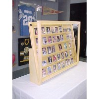 FixtureDisplays® 1/2 Tabletop baseball card display case / Golden Oak With Super Legs 100107