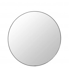 FixtureDisplays® 36 Inch Round Wall Mirror for Living Rooms, Washrooms, Entryways, Doubles as Wall Art, Hub Wall Mirror, Black Rubber Rim 10015