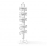 FixtureDisplays® Greeting Card Rack Clear Plexiglass Spinner Retail Floor Spinning Rack DVD CD Book Stand.Pocket Size: 6.25