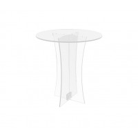 FixtureDisplays® Clear Plexiglass Lucite Acrylic Round Dining/ Tradeshow Table, 28