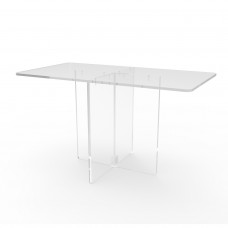 FixtureDisplays 42”L x 24”W x 31”H Clear Acrylic Plexiglass Table Breakfast Table Communion Table Trade-Show Table 10033-2