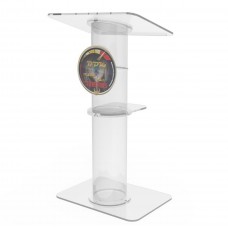 FixtureDisplays® Assembled Clear Church Pulpit Event Lectern Plexiglass Acrylic Debate Podium School Simplicy Design 23.3