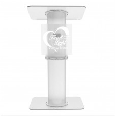 FixtureDisplays® Assembled Clear Church Pulpit Event Lectern Plexiglass Acrylic Debate Podium School Simplicy Design 23.3