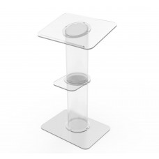 FixtureDisplays® Assembled Clear Church Pulpit Event Lectern Plexiglass Acrylic Debate Podium School Simplicy Design 23.2