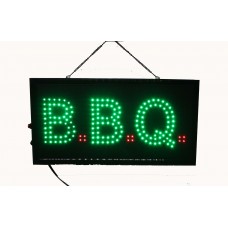 FixtureDisplays® BBQ Animated Horizontal LED Sign with Hanging Chain - Red & Green 100726