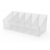 FixtureDisplays® 5-Divided Bin Clear Acrylic Countertop Display - 8