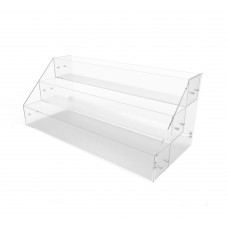 FixtureDisplays® Clear Acrylic 3-Tier Retail Bin with Brochure Holder - Ideal for Candy, Dry Food, and Literature Display 100817
