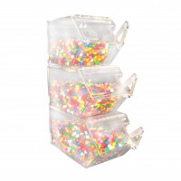 FixtureDisplays® Plexiglass acrylic 3-tier stackable candy bins 100855