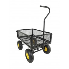 FixtureDisplays® Heavy Duty Lawn/Garden Utility Cart/Wagon With Collapsible Side Meshes, 400 Lbs Capacity, Black, Assembly Required Video Link Provided 38 Long X 20.5 Wide X 22