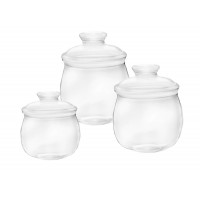 FixtureDisplays® Case of 12 Acrylic Candy Jars (80 Oz/MD) with Removable Round Knob Lids 100880