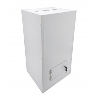 FixtureDisplays® White Wood (MDF) Floor Standing Charity Box Donatoin Suggestion Ballot Box 14.8 X 14.8 X 31.5