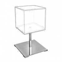 FixtureDisplays® Plexiglass acrylic and chrome counter cube display 100907