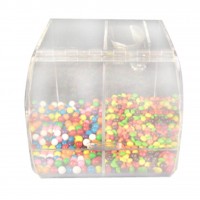 FixtureDisplays® Clear Acrylic 2-Compartment Round Face Bin 100969