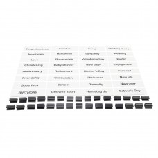 FixtureDisplays® Greeting Card Category Card with Wire Mouting Clips 32 Card Types 64 Clips Post Card Rack Identification Tags 5X1.3“ 10138