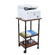 FixtureDisplays® Table Top, 3-Tier Printer Table AV Cart, Height Adjustable, 19X16X30