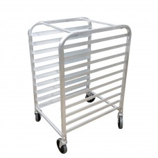 FixtureDisplays® Foodservice Speed Rack Commercial-Grade Aluminum 10-Tier Sheet Pan/Bun Pan Storage Display Rack, 26 inches Length x 20 inches Width x 38 inches Height with Wheels, Takes 13X18 & 18X26