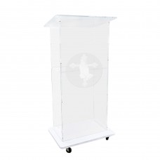 FixtureDisplays® Assembled Clear Acrylic Podium Pulpit Lectern 23X16X46.3