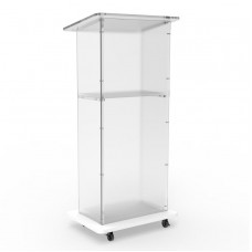 FixtureDisplays® Assembled Clear Acrylic Podium Pulpit Lectern 23X16X46.3