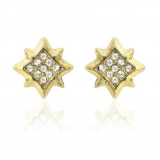 E104G Forever Gold Austrian Crystal SQ Grid Star Earrings102891