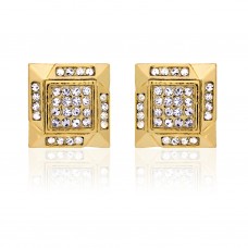 E242G Forever Gold Austrian Crystal Aztec Square Earrings102933