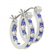 E127BS Full Hoop Birthstone Earrings With Swarovski Crystal102992-September