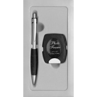 S4387 Silver & Leather Photo Frame Money Clip & Pen Set103056