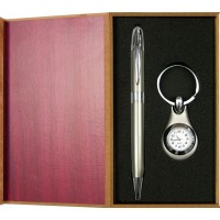 S4618TD Designer Key Ring Watch & Pen Set In Wooden Box103059