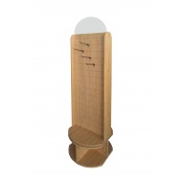 FixtureDisplays® Peg Board Display, Wood Pegboard Spinner Rack for Retail Accessories with (32) Hooks 10307