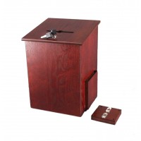 FixtureDisplays® Donation Box, Tithing Box, Church Offering Box, Suggestion Feedback Ballot Box 9-1/2''W x 13-7/8''H x 9-1/2''D 1040-8511RM