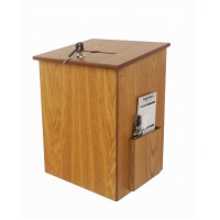 FixtureDisplays® Donation Box, Tithing Box, Church Offering Box, Suggestion Feedback Ballot Box 9-1/2''W x 13-7/8''H x 9-1/2''D 1040-8511MO