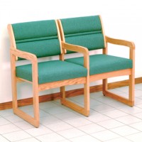 FixtureDisplays® Valley Two Seat Chair w/Center Arms 1040432