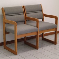FixtureDisplays® Valley Two Seat Chair w/Center Arms 1040437
