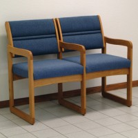FixtureDisplays® Valley Two Seat Chair w/Center Arms 1040453